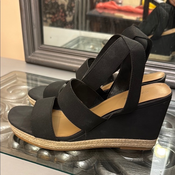 Caslon Leona CNLeona-Fab Women’s 11 Black Elastic Strap Espadrille Sandals - Picture 1 of 11